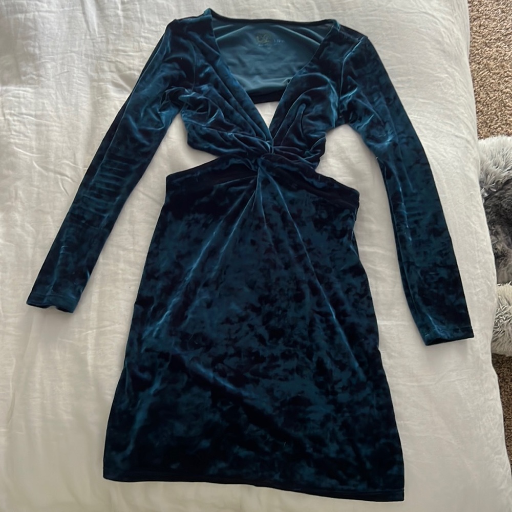 Velvet cut out dress
